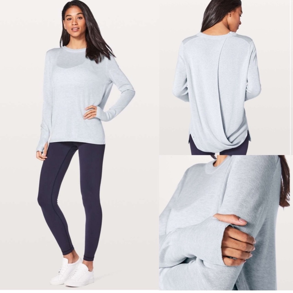 NWOT LULULEMON BRING IT BACKBEND SWEATER HEATHERED ALPINE WHITE